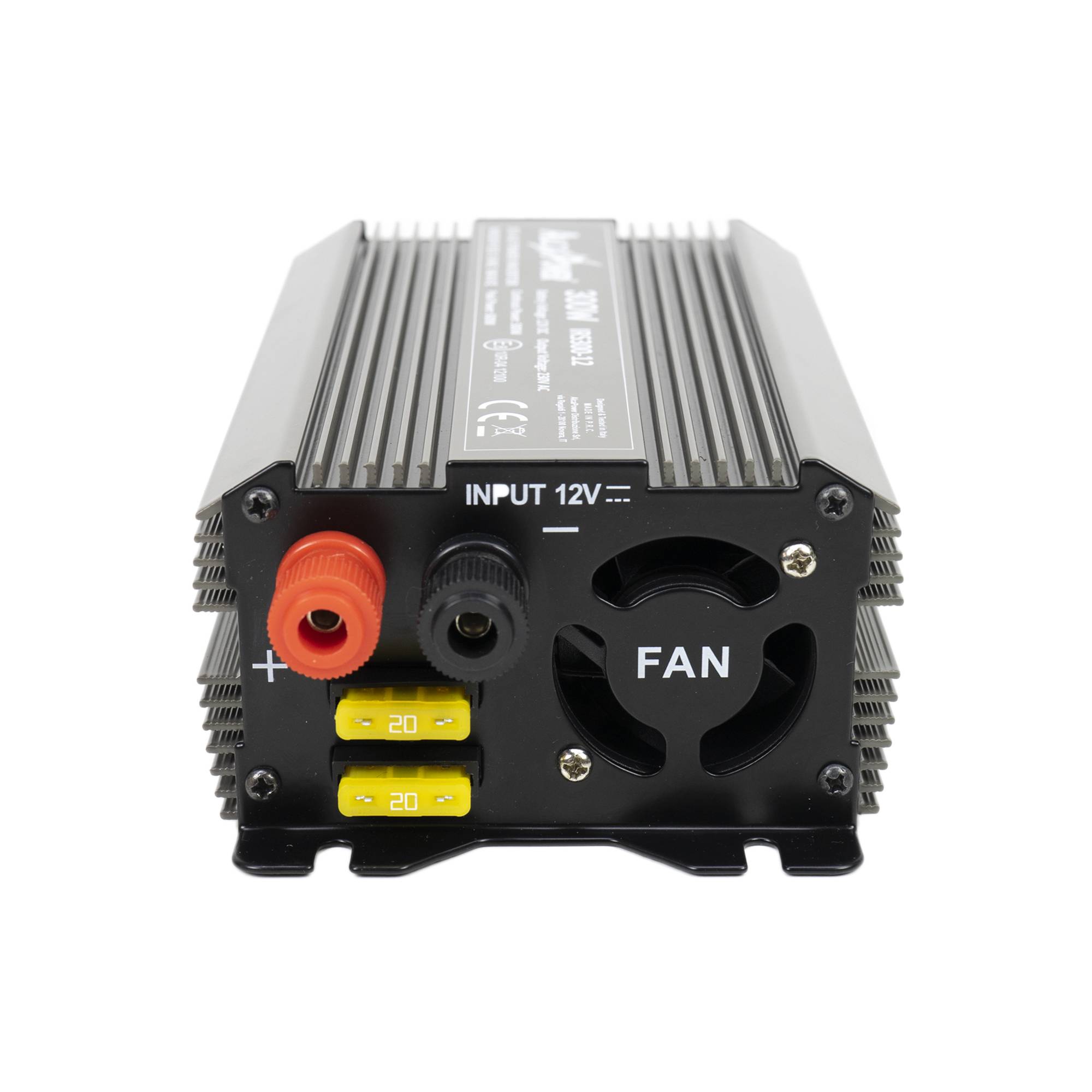 RO: Invertor de tensiune AlcaPower by President 300W alimentare 12V, iesire 230V, unda sinus modificata, mufa USB 5V 500mAh, cu clesti alimentare