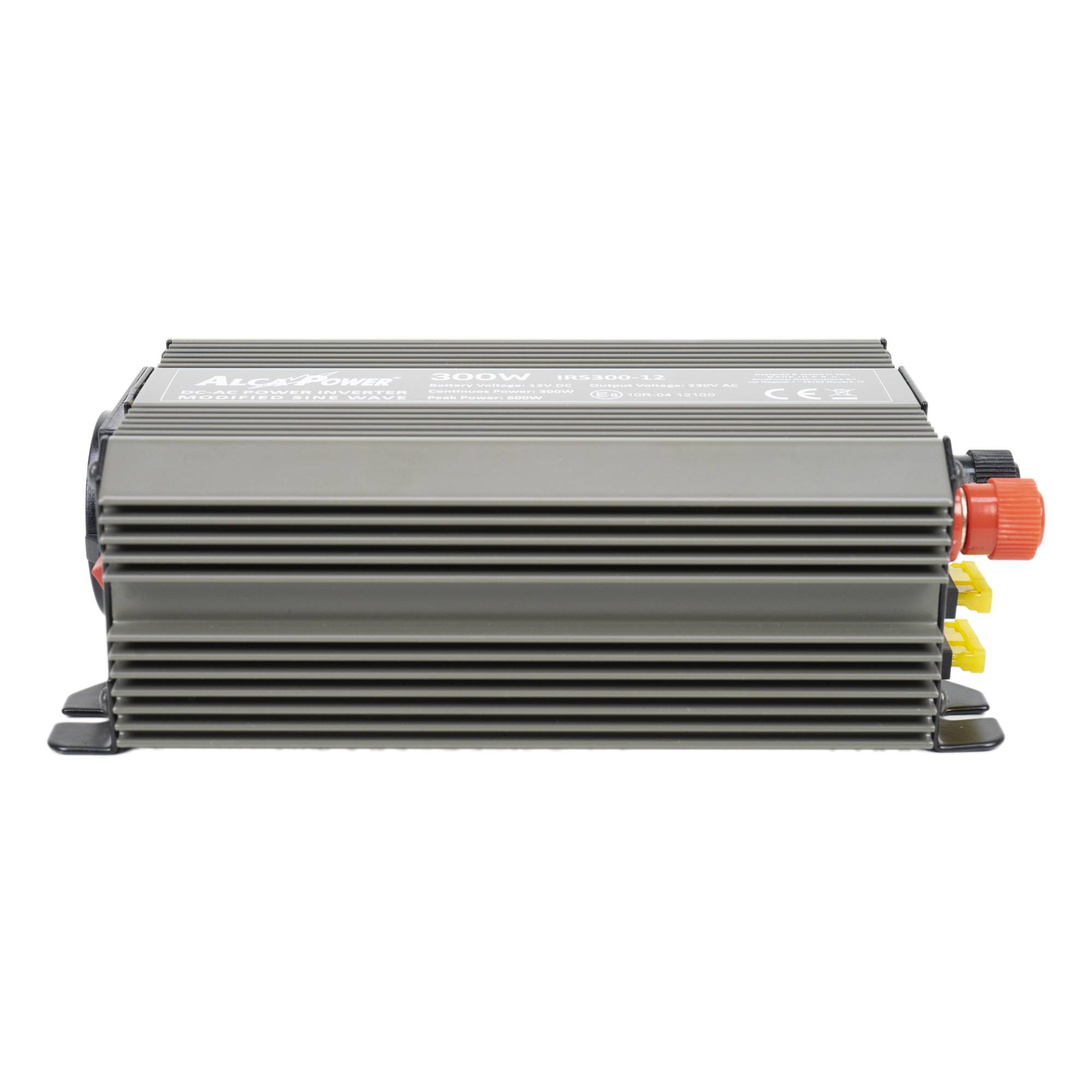 RO: Invertor de tensiune AlcaPower by President 300W alimentare 12V, iesire 230V, unda sinus modificata, mufa USB 5V 500mAh, cu clesti alimentare
