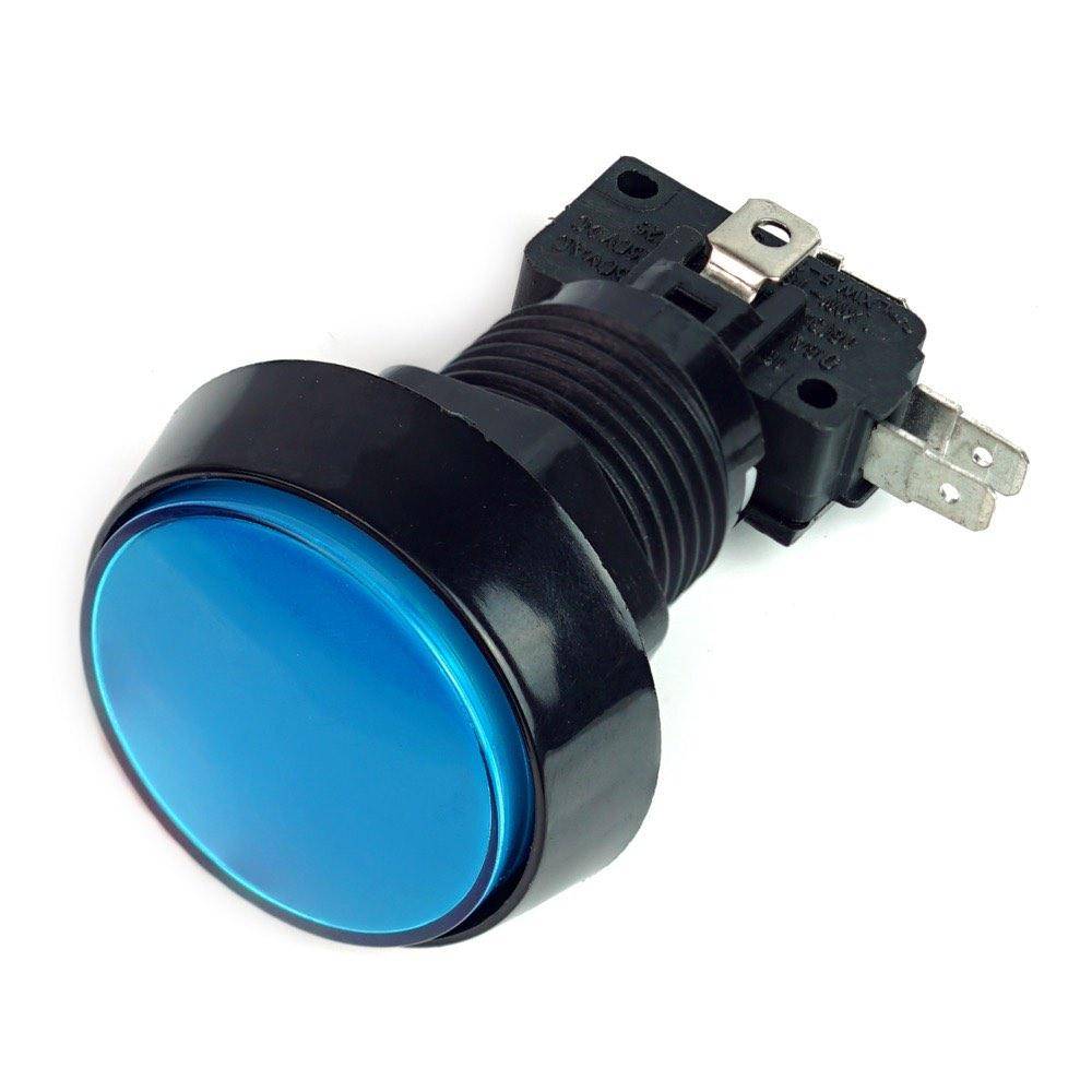 Arcade Button, 44mm, beleuchtet (LED 12V DC) - Farbe: blau