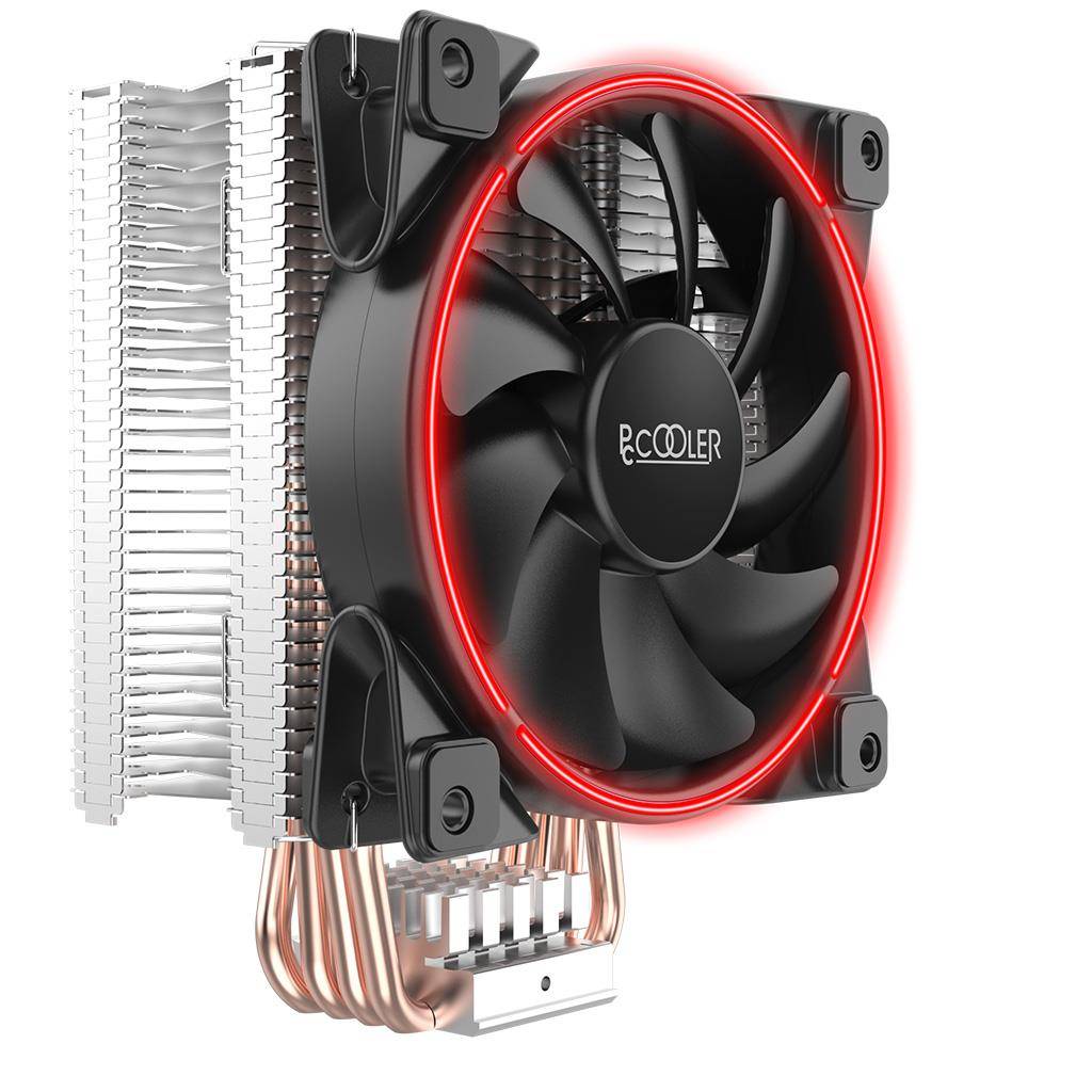 Pccooler GI-X4 V2 CPU-Kühler in Rot - Kühlset - 12 cm - 1000 RPM - 1800 RPM - 26,5 dB - 65 cfm