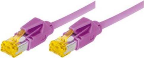 Patchkabel S/FTP, PiMF, Cat 6, erikaviolett, 0,3 m halogenfrei, mit Draka-Kabel und Hirosesteckern TM21 (718003M)
