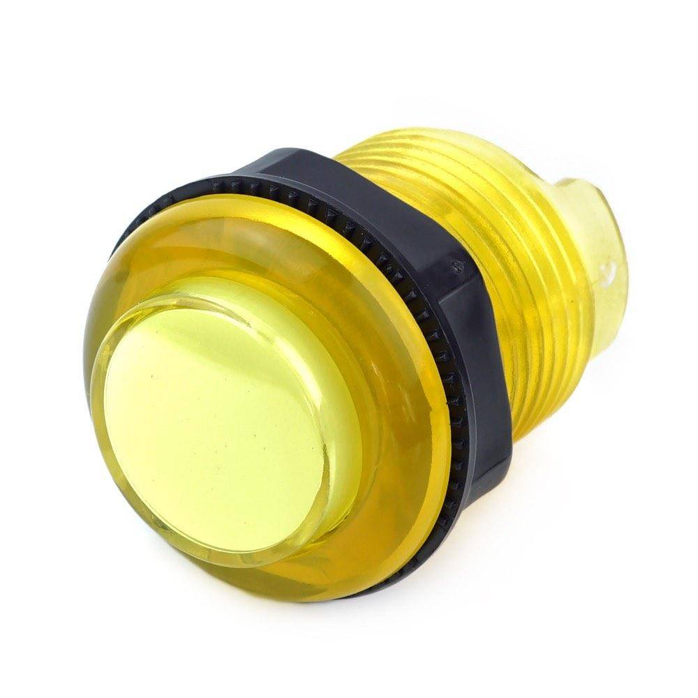 Arcade Button, 30mm, beleuchtet (LED 5V DC), transparent - Farbe: gelb