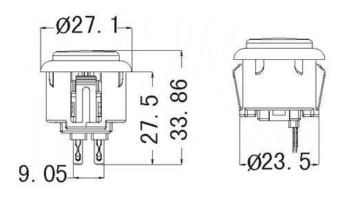 Mini Arcade Button, 24mm - Farbe: gelb
