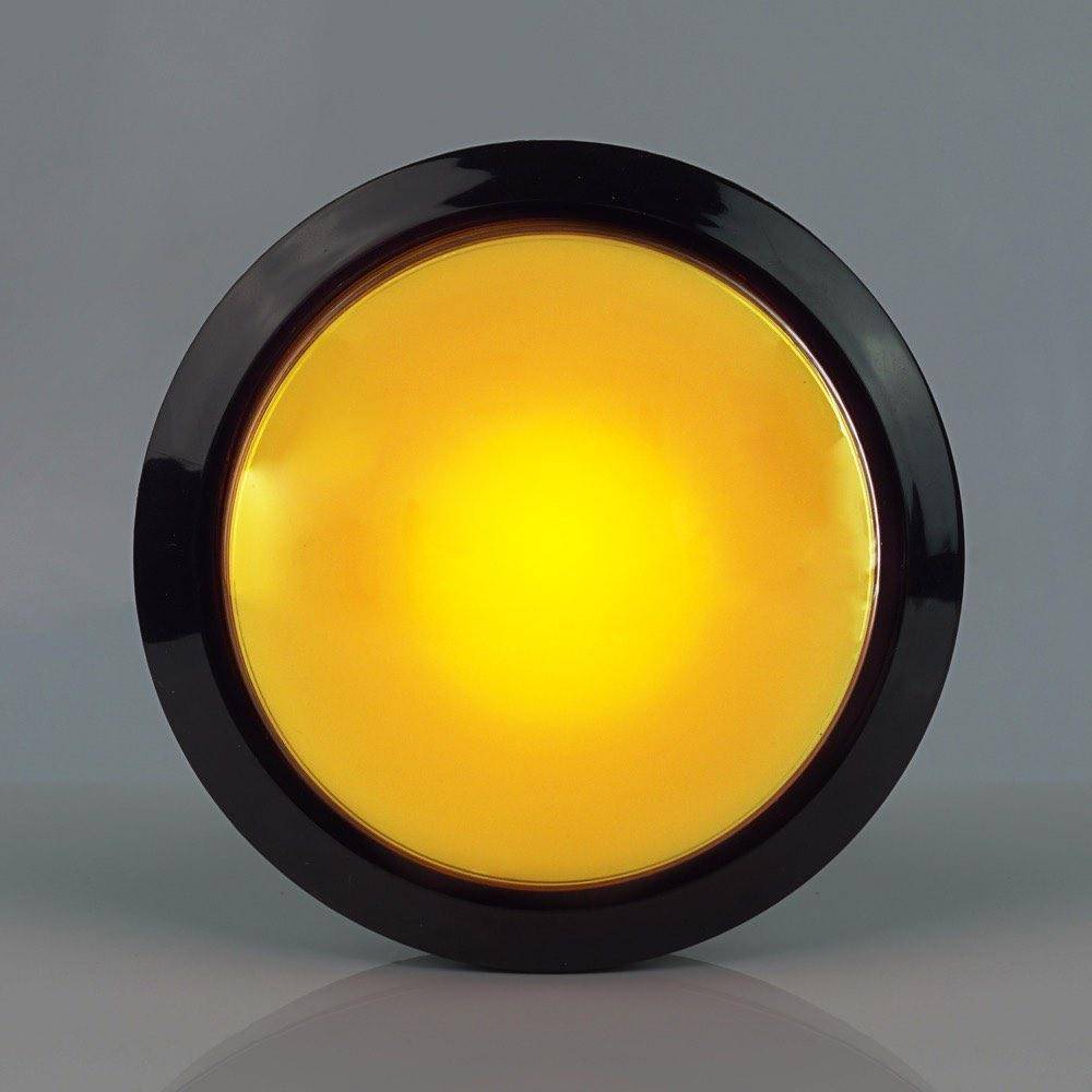 Massive Arcade Button, 100mm, beleuchtet (LED 12V DC) - Farbe: gelb