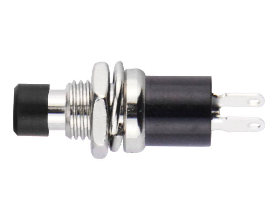 Mini Drucktaster HQ, 1-polig, Schließer OFF-(ON) - Farbe: schwarz