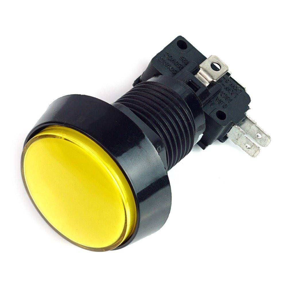 Arcade Button, 44mm, beleuchtet (LED 12V DC) - Farbe: gelb
