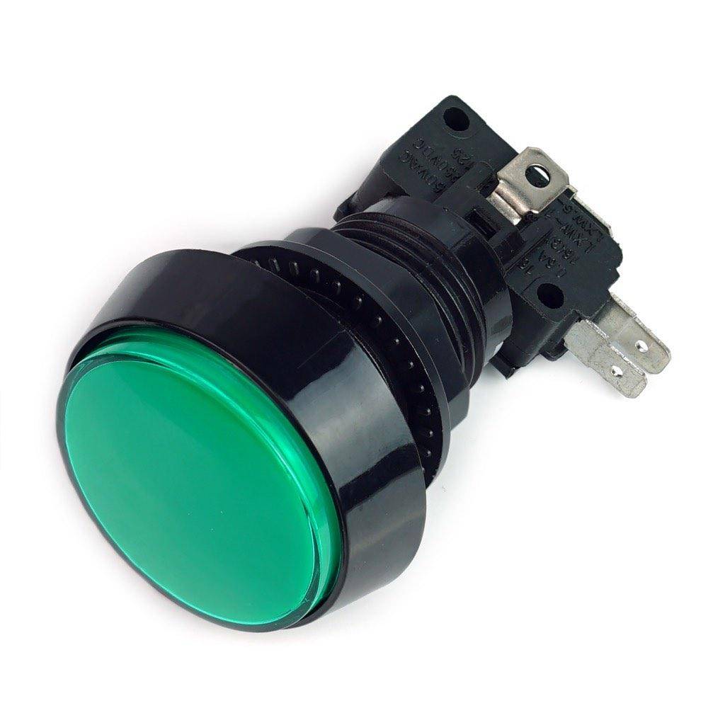 Arcade Button, 44mm, beleuchtet (LED 12V DC) - Farbe: grün