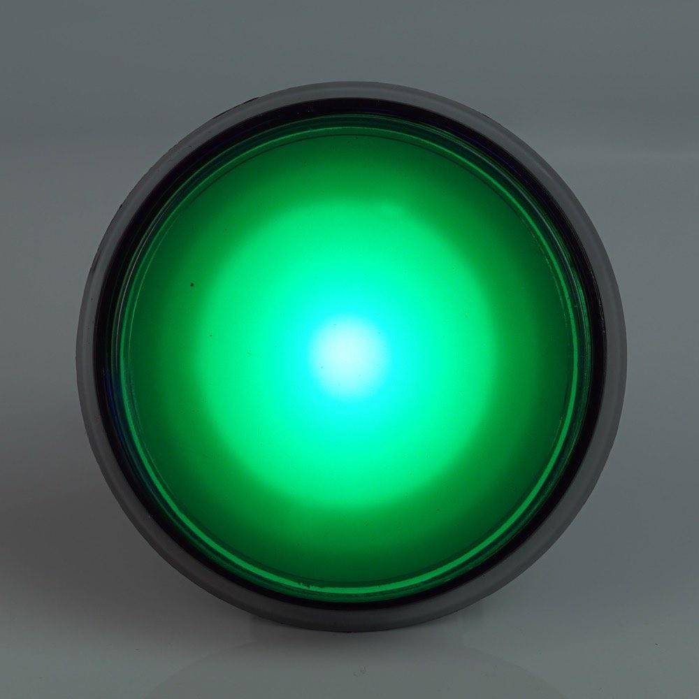 Arcade Button, 44mm, beleuchtet (LED 12V DC) - Farbe: grün