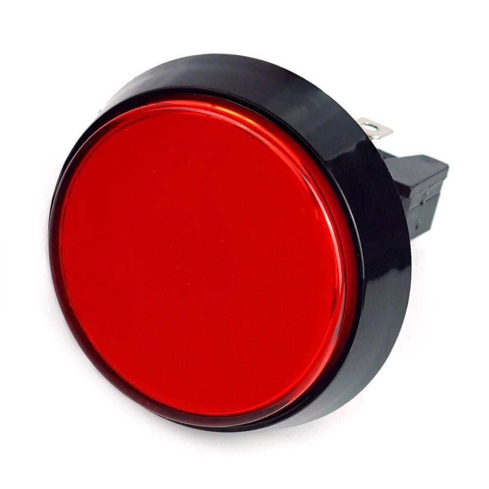 Large Arcade Button, 60mm, beleuchtet (LED 12V DC) - Farbe: rot