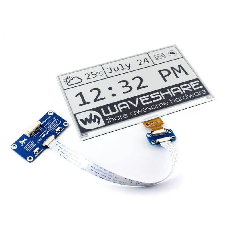 7.5" 800×480 ePaper Display HAT für Raspberry Pi v2