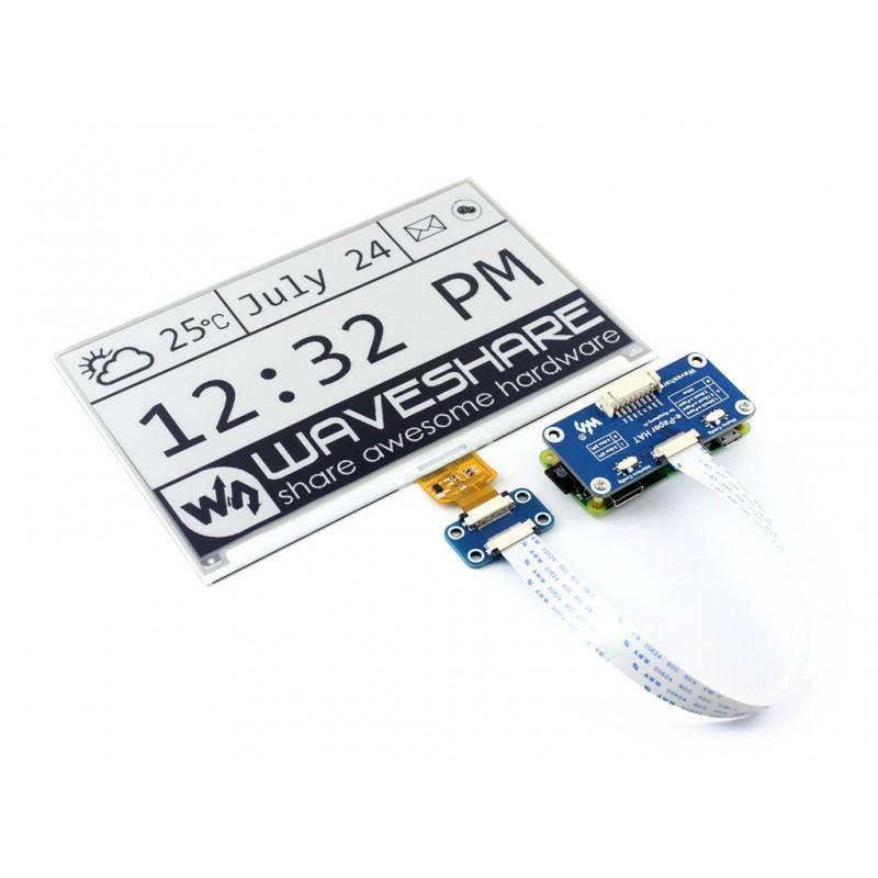 7.5" 800×480 ePaper Display HAT für Raspberry Pi v2