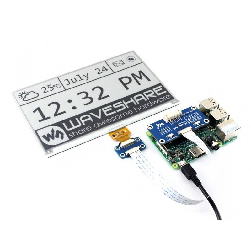 7.5" 800×480 ePaper Display HAT für Raspberry Pi v2