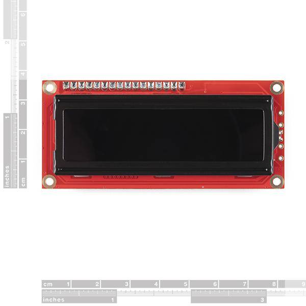 SparkFun Basic LCD, 16x2 Zeichen, Weiß auf Schwarz, 5V, mit Headern