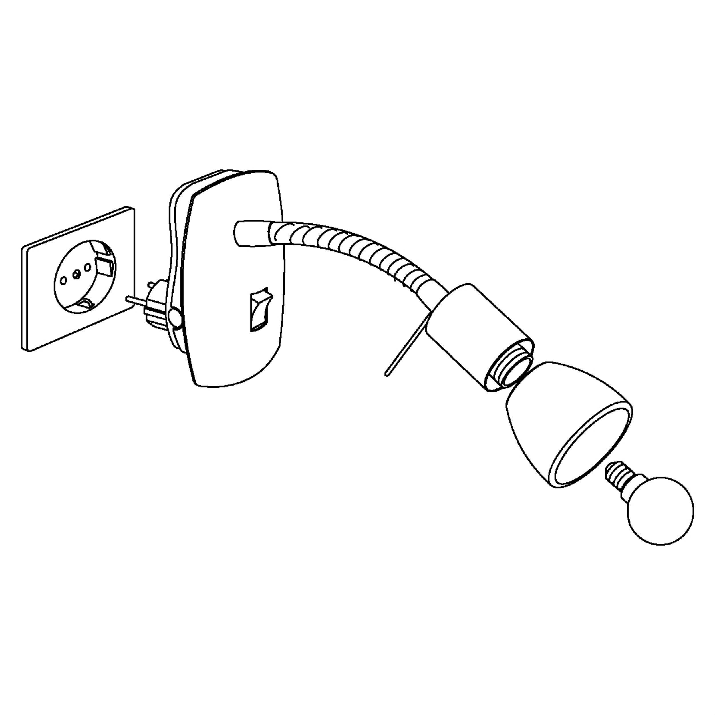 EGLO Steckerspot 92935 nickel-matt, für E14, max. 25 W