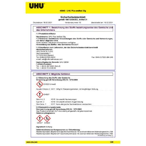 2-Komponentenepoxidkleber PLUS ENDFEST 300 SB-Karte mit Tuben Binder 18g Härter