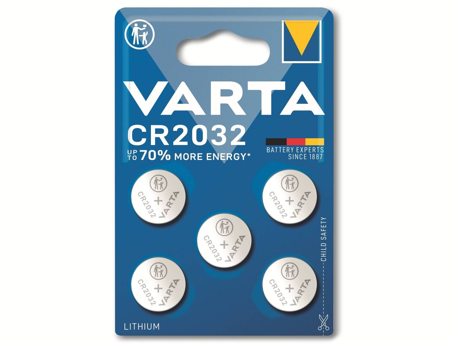 VARTA Knopfzelle Lithium, CR2032, 3V 5 Stück