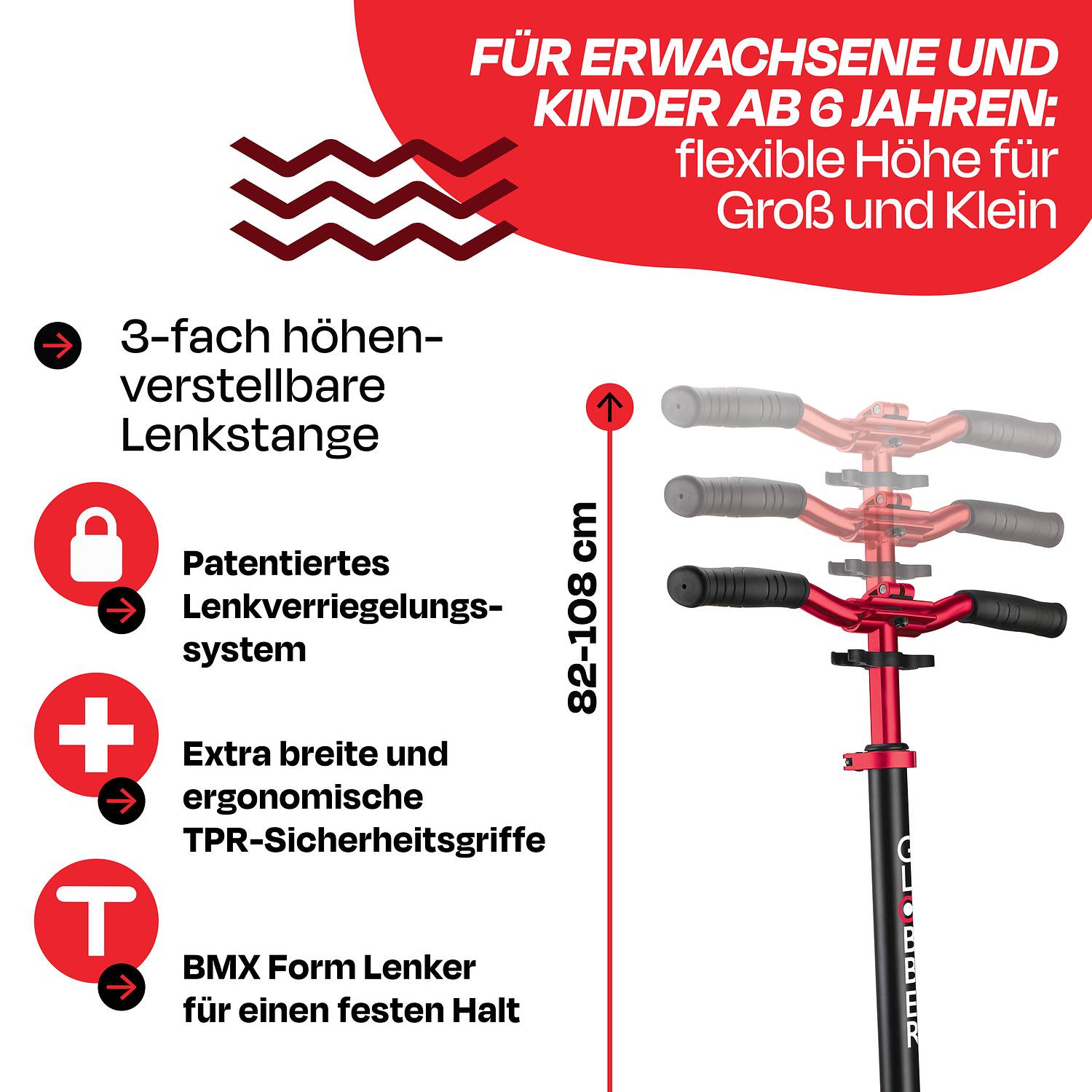 GLOBBER NL 205 schwarz-rot