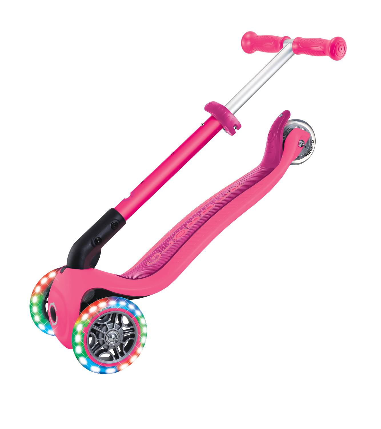 GLOBBER JUNIOR FOLDABLE LIGHTS fuchsia pink, mit Leuchtrollen