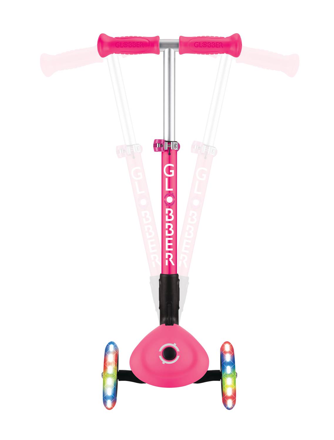 GLOBBER JUNIOR FOLDABLE LIGHTS fuchsia pink, mit Leuchtrollen
