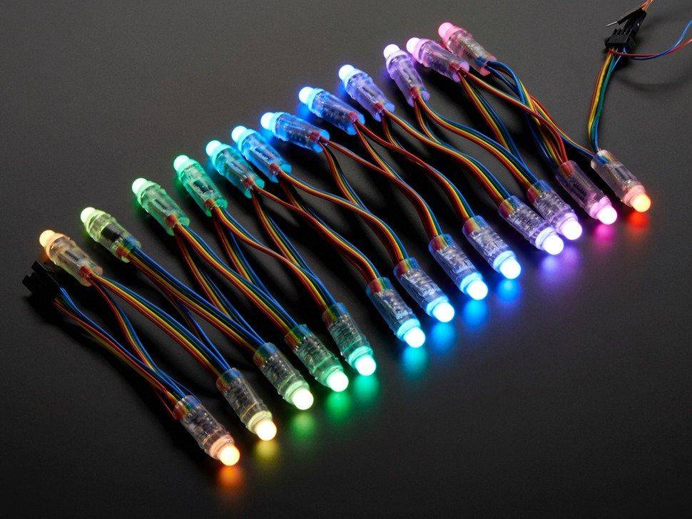Adafruit 12mm Diffuse Dünne Digital RGB LED-Pixel (25er Strang)