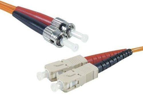 LWL Patchkabel HD, 50/125 µm, OM2-Faser, 2x ST Stecker/SC Duplex Stecker, orange, 2,0 m UPC