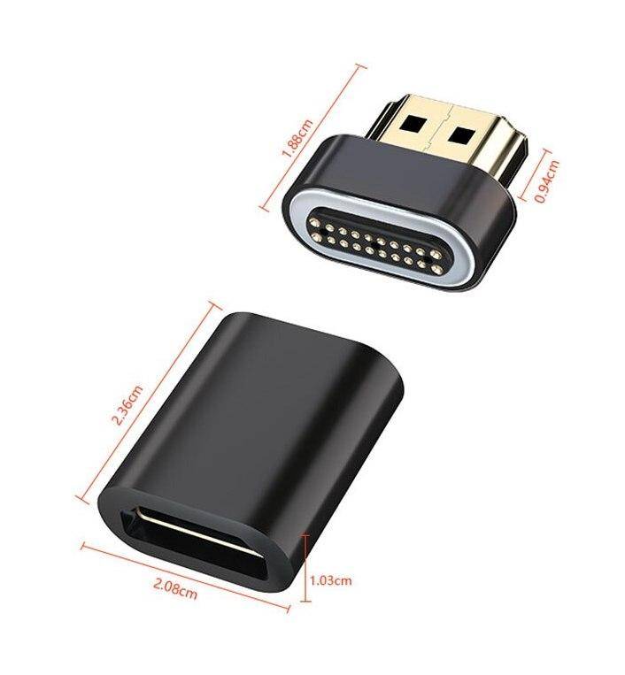 Magnet Adapter, HDMI 2.1 Stecker zu Buchse, 8K 60 Hz