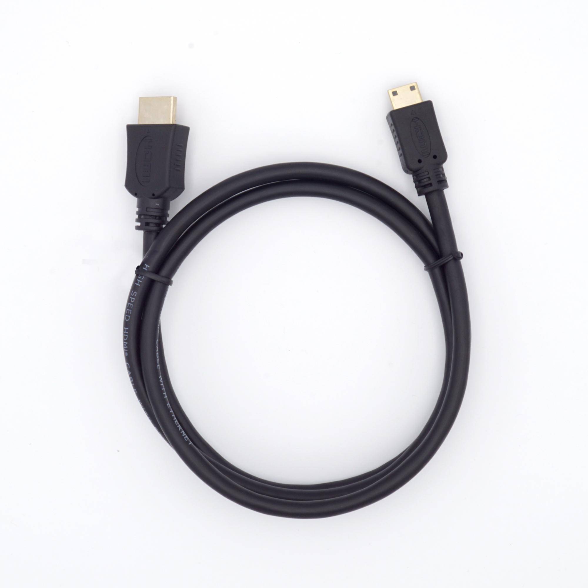 High Speed Mini HDMI Kabel mit Ethernet schwarz - Länge: 1,00 m