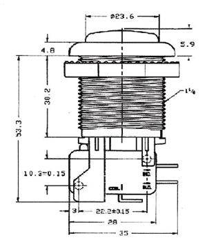 Drucktaster 24mm rund - Farbe: grün