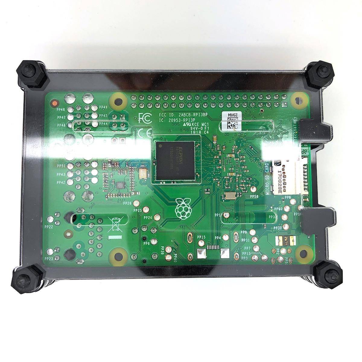Gehäuse für Raspberry Pi 3B+, 3B, 2B mit Lüfter, stackable, transparent/schwarz