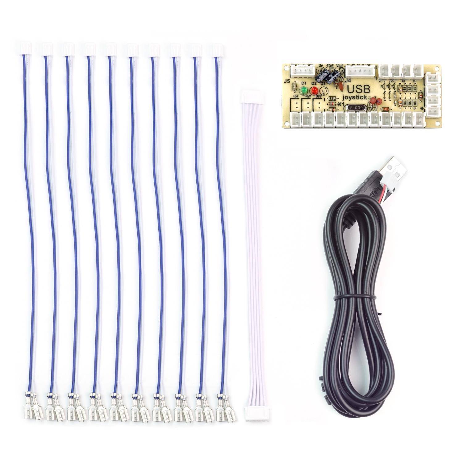 Zero Delay Arcade USB Encoder, mit Kabelset