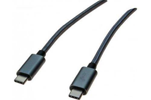 USB 3.2 Gen. 2 Kabel, bis 100 Watt, USB St. C/ USB St. C, schwarz, 1,0 m