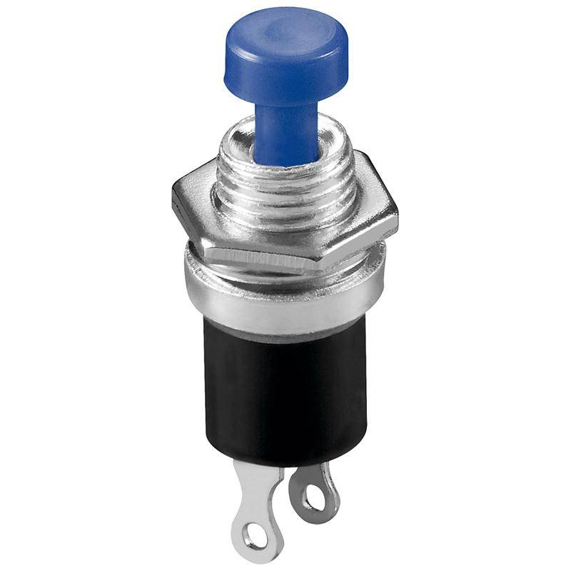 Mini Drucktaster, 1-polig, Schließer - Farbe: blau