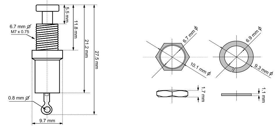Mini Drucktaster, 1-polig, Schließer - Farbe: blau