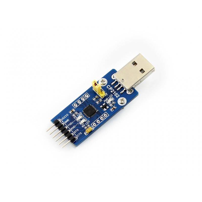 Waveshare CP2102 USB-A zu UART Brücke, USB-zu-Seriell, 12Mbit/s, 300bps-1Mbit/s, 3,3V-5V