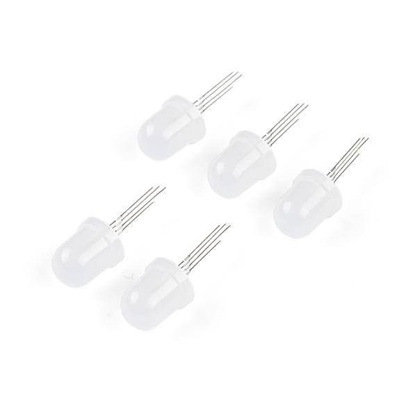 Adressierbare WS2812 RGB LED, PTH, 8mm, diffus, 5er Pack