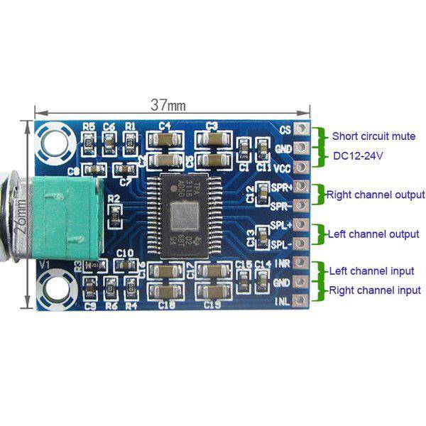 TPA3116D2 Class D Verstärkermodul 2x 50W mit Lautstärkeregler