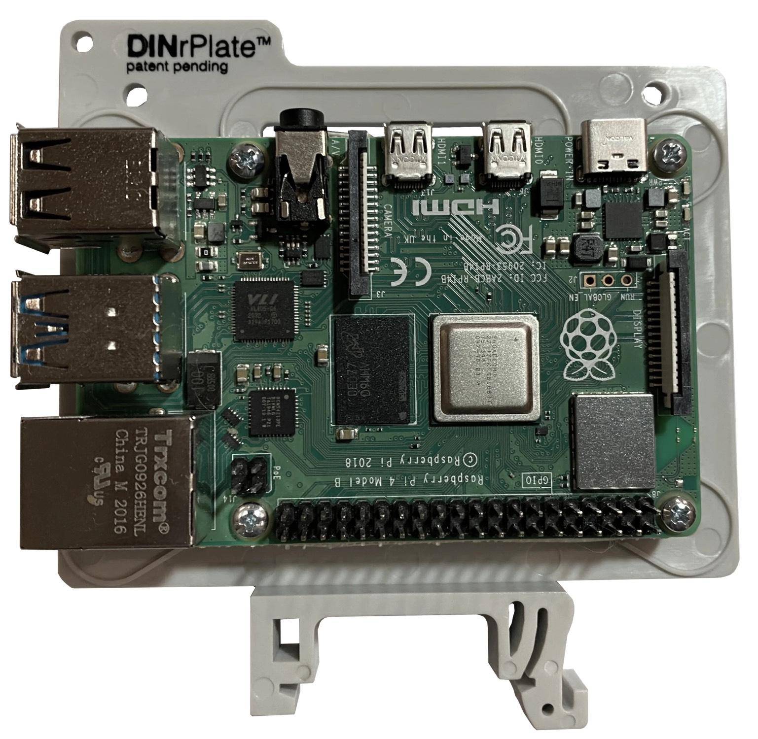 DINrPlate DUV1 - Universal Hutschienenhalter, grau