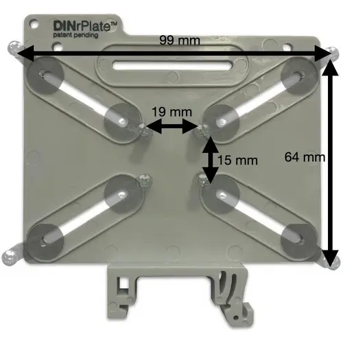 DINrPlate DUV1 - Universal Hutschienenhalter, grau DINrPlate DUV1 - Universal Hutschienenhalter, grau
