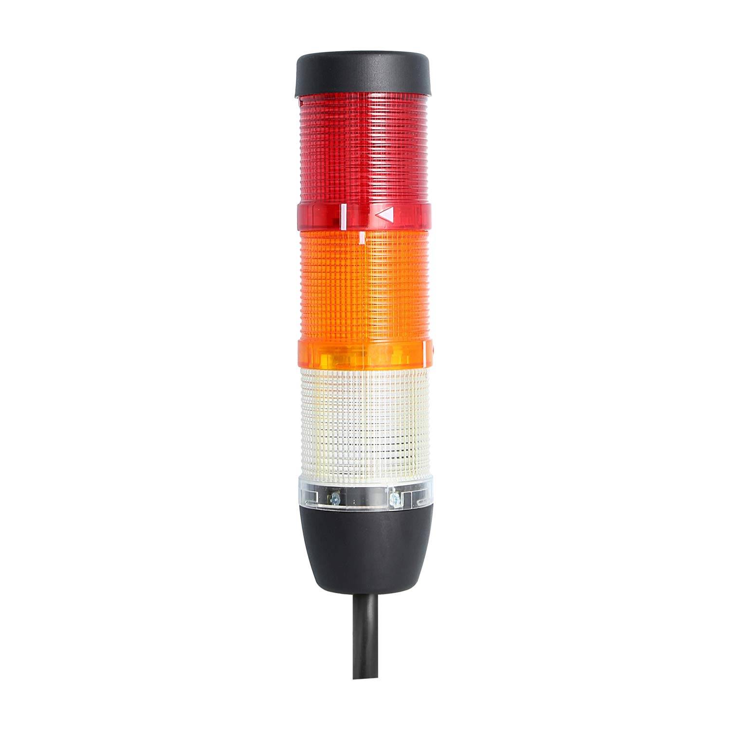 127818 STEX24 Signalsäule weiß-gelb-rot, 50mm, 24V AC/DC, LED-Blinklicht Kabel 0,6 Meter, SS50-OB3/24 139