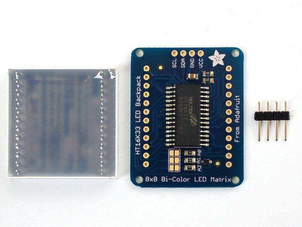 Adafruit zweifarbige LED Matrix, quadratische Pixel, mit I2C Backpack