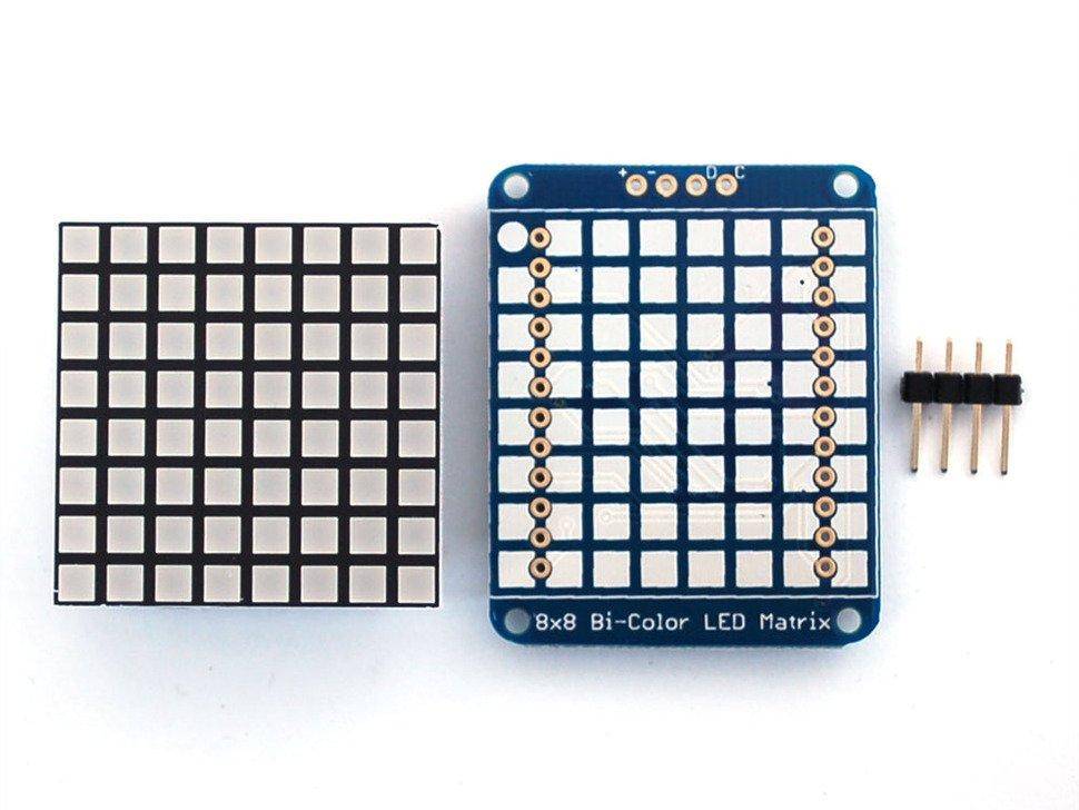 Adafruit zweifarbige LED Matrix, quadratische Pixel, mit I2C Backpack