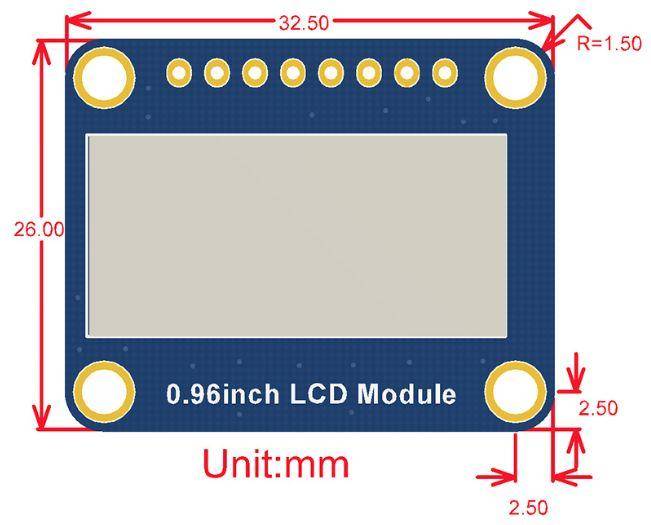 0.96" 160x80 IPS HD LCD Display Modul, SPI Interface