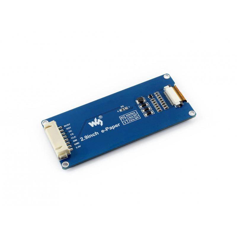 Waveshare 2.9inch ePaper Modul, 296x128 Pixel, SPI Interface, dreifarbig, VA 170°, 26,4mW