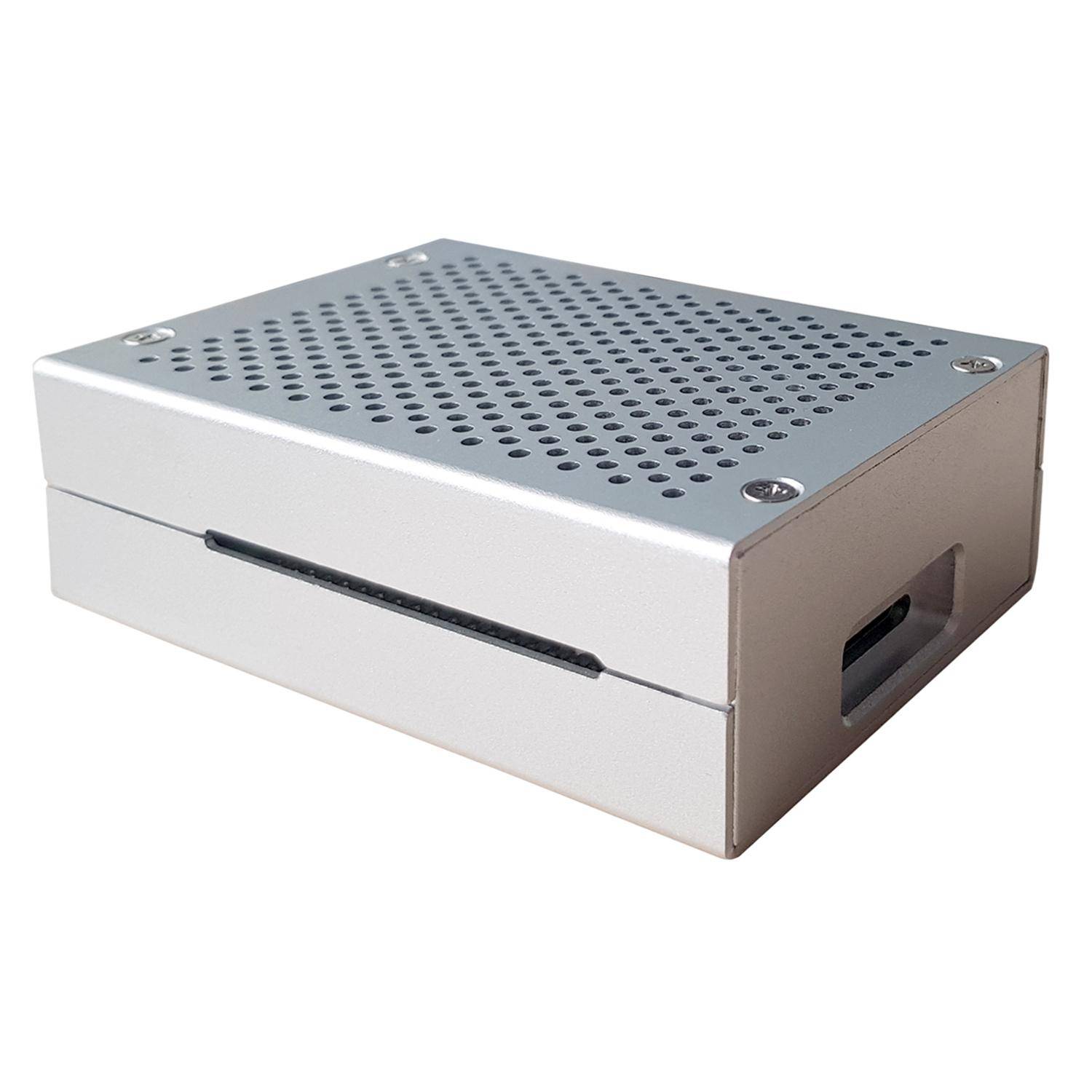 Aluminium Gehäuse für Raspberry Pi 4 Modell B, silber