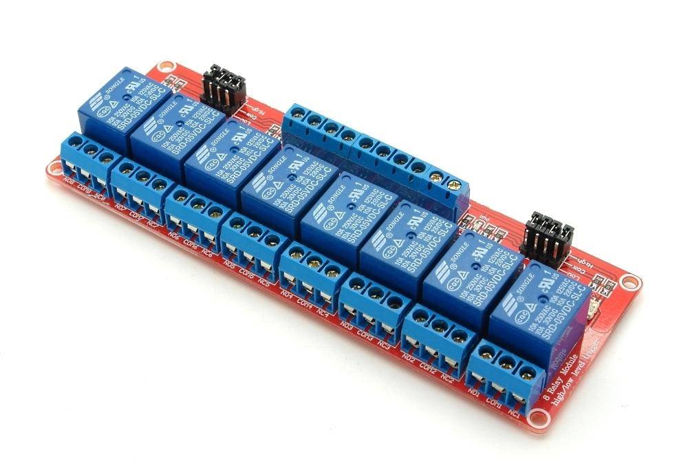 5V 8 Kanal Relais Modul mit definierbarem Schaltsignal (High/Low)