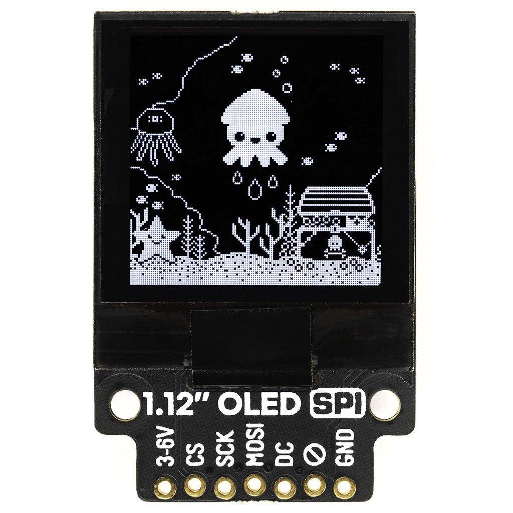 1.12" Mono schwarz-weiß OLED Breakout, SPI, 128x128