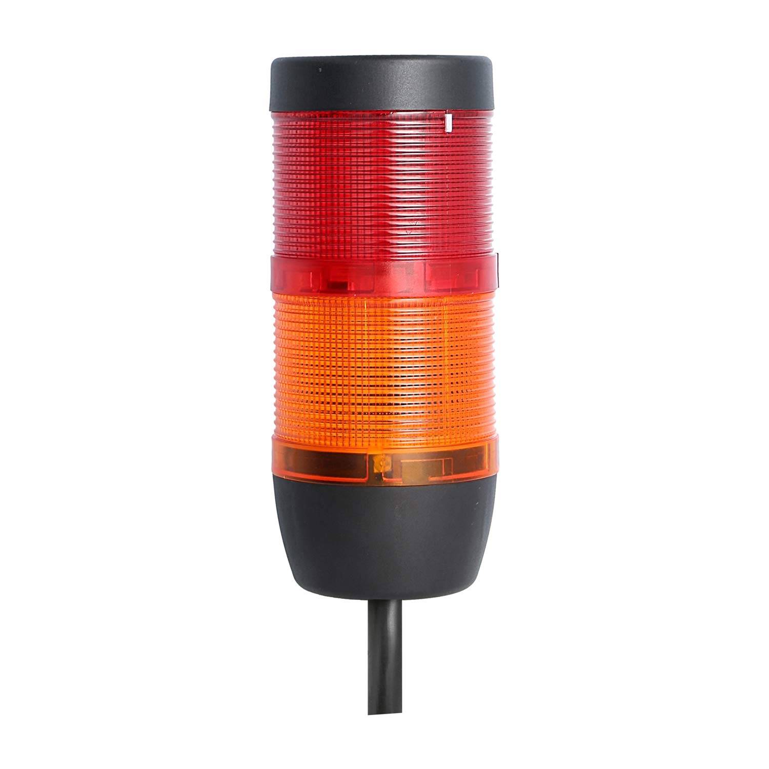 135198 STEX24 Signalsäule gelb-rot, 70mm, 24V AC/DC, LED-Blinklicht Kabel 2,5 Meter, SS70-OB2/24 160 Anschlusstechnik: