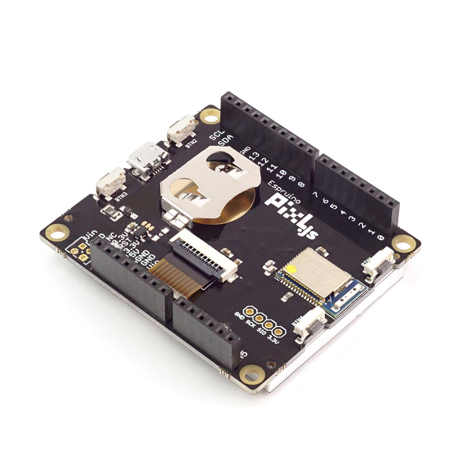 Espruino Pixl.js BLE Mikrocontroller mit Bildschirm, Smart Badge
