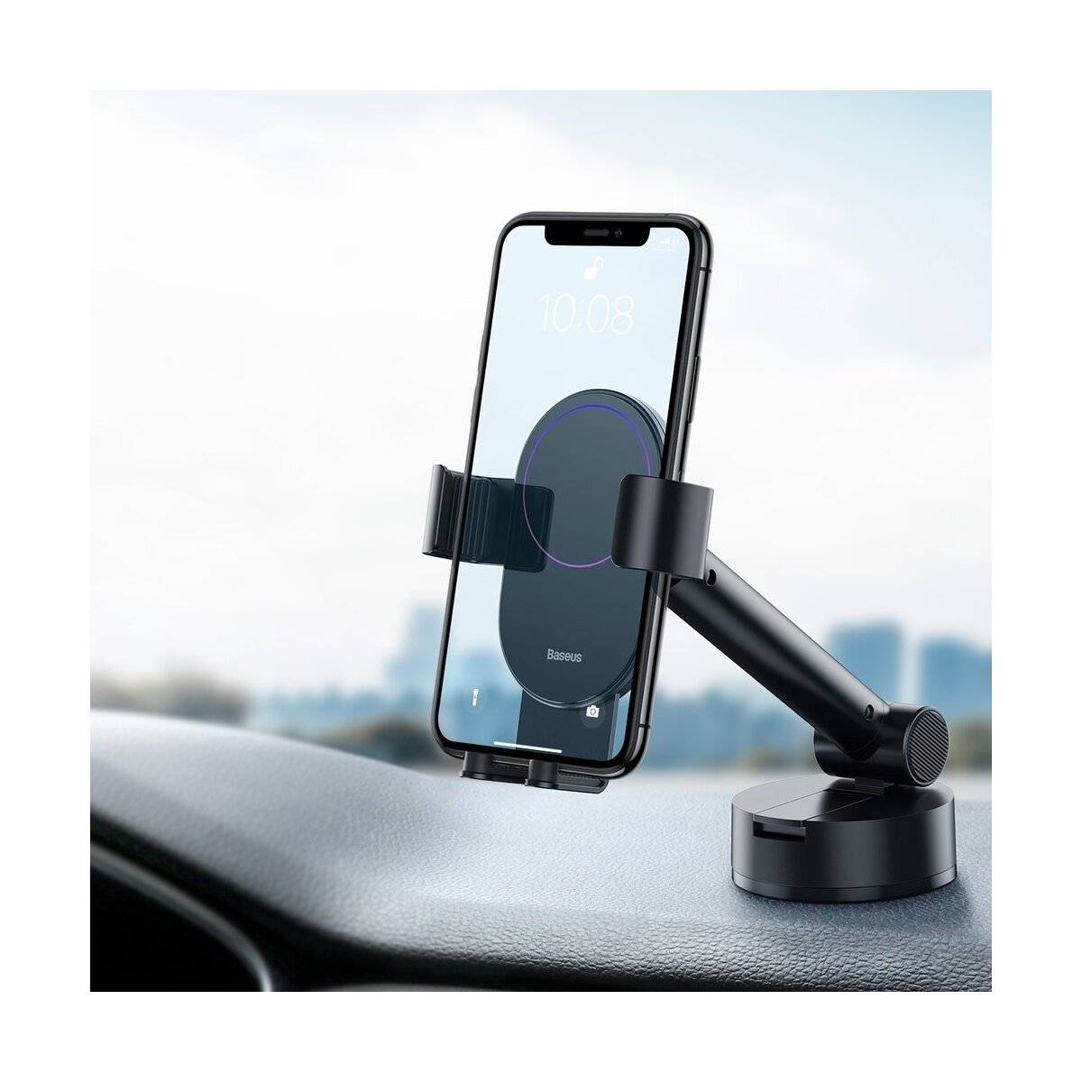 Baseus Auto Halter Armaturenbrett Windschutzscheibe Halterung Gravity Automatischer schwarz (SUYL-JY01)