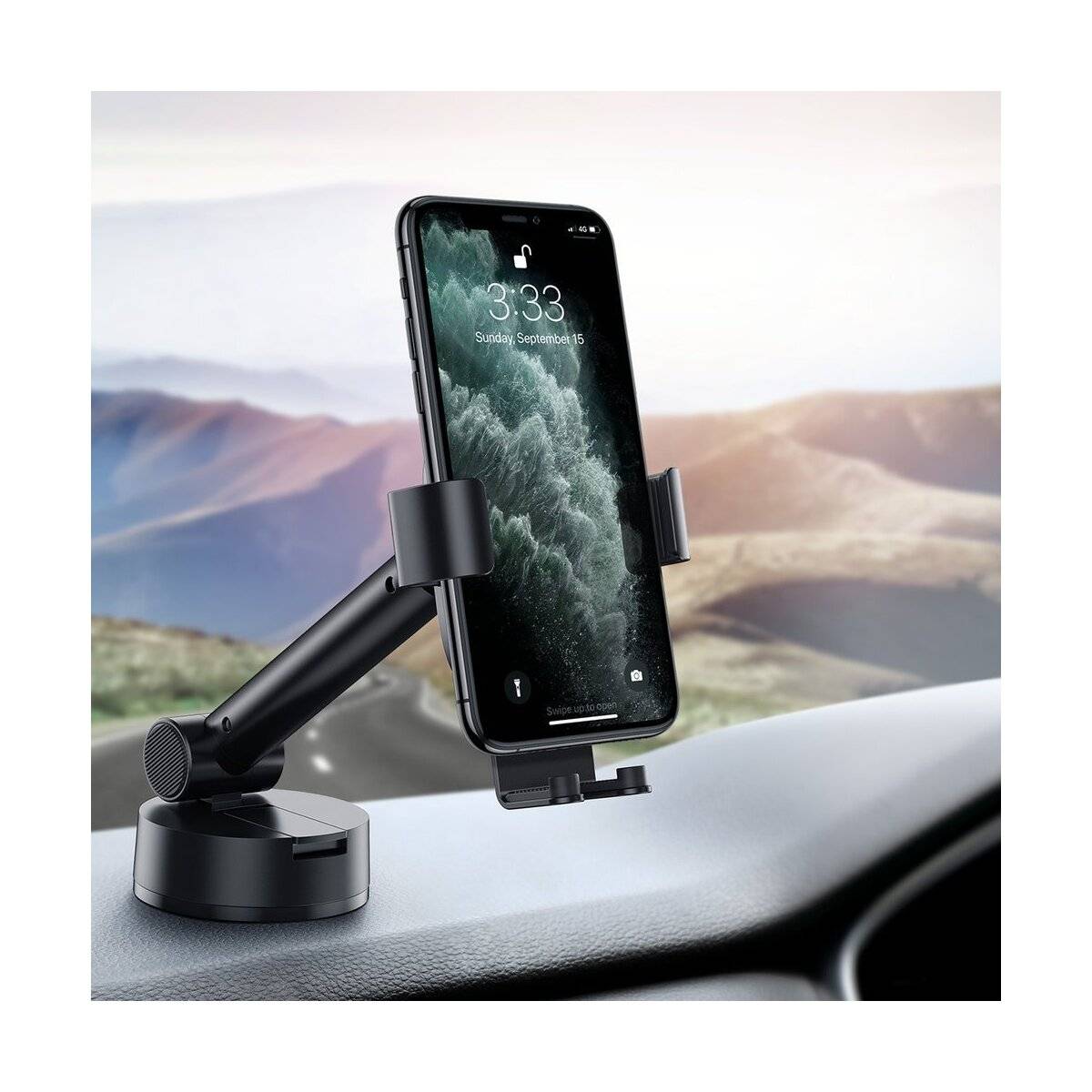 Baseus Auto Halter Armaturenbrett Windschutzscheibe Halterung Gravity Automatischer schwarz (SUYL-JY01)